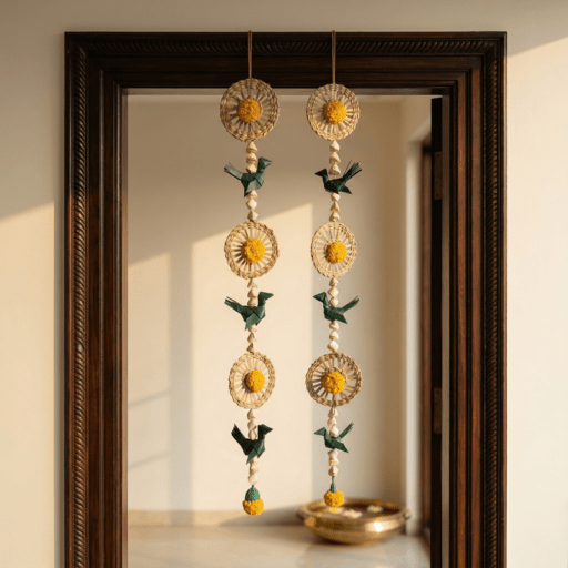 Pakshi Handcrafted Chamba Streamer - Set of 2 – Home Decor on Brown Living™. SKU: HG-2376. Img 1.