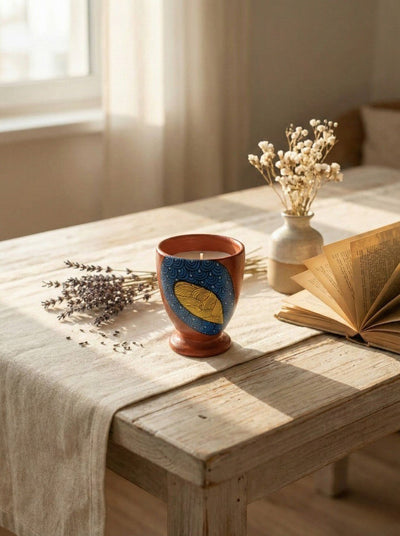 Pallav Glow Candle | Handcrafted Aromatic Candle For Home Decor – Candles & Fragrances on Brown Living™. SKU: GDBPSCMDMC03. Img 1.