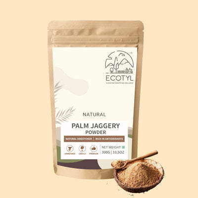 Palm Jaggery Powder | Natural Sweetener | Rich Caramel Taste | 300g – Honey & Syrups on Brown Living™. SKU: ECOTYL00065. Img 1.