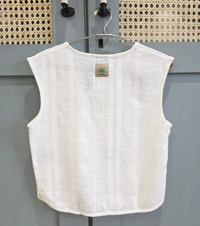 Palm Tree Hemp Crop Top - Super Cute & Breathable – Womens Top on Brown Living™. SKU: HPTTL. Img 4.