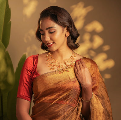 Pancha Maanga Cascade Necklace – Womens Necklaces on Brown Living™. SKU: SAR1015. Img 4.