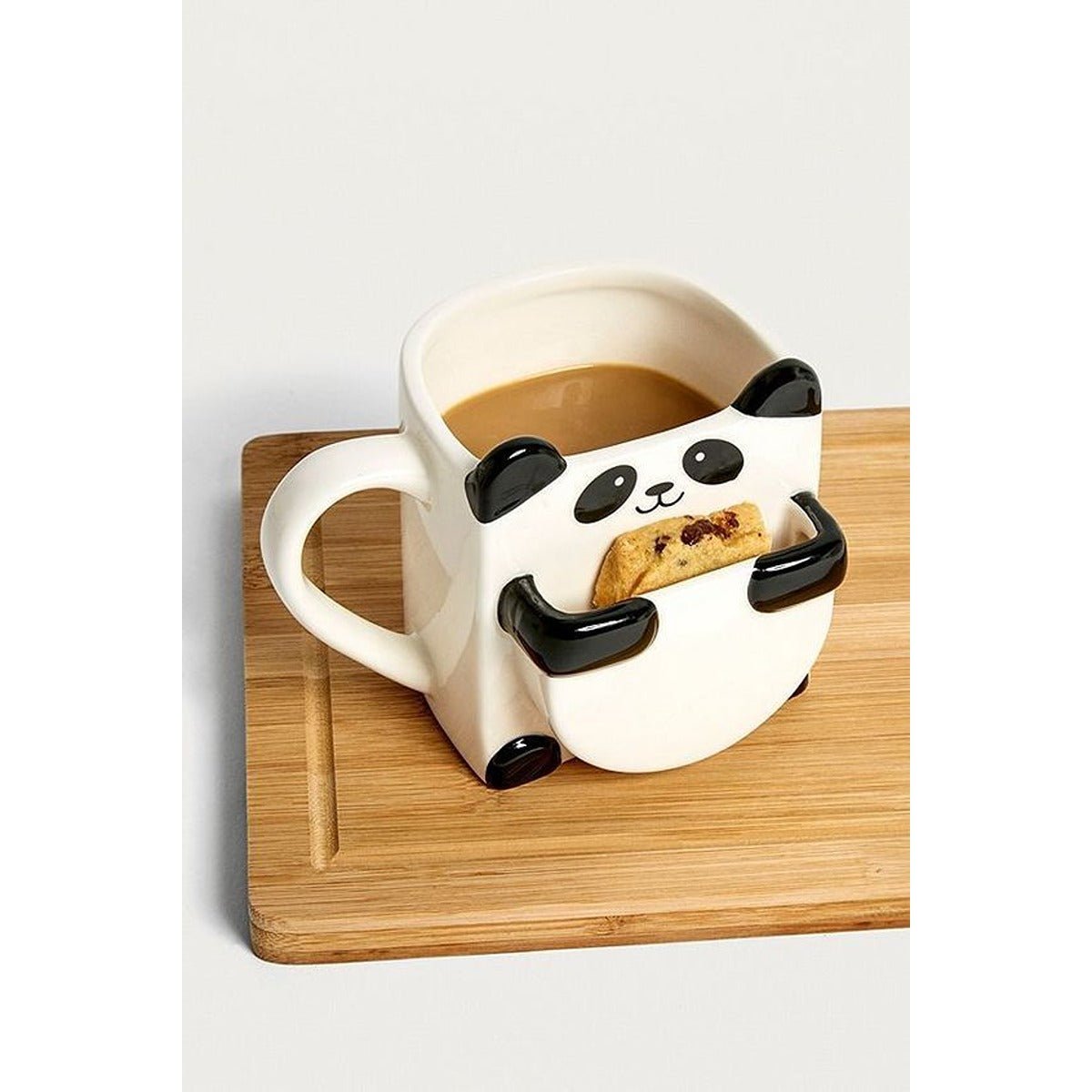Panda Biscuit Pocket Mug – Cute Ceramic Mug with Biscuit Holder – Mugs on Brown Living™. SKU: S - 409. Img 1.