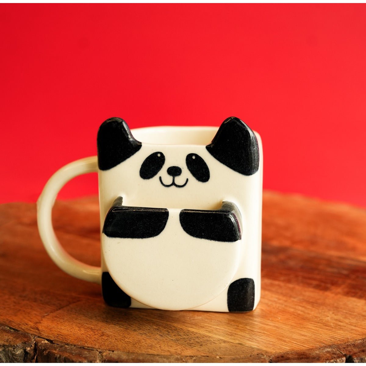 Panda Biscuit Pocket Mug – Cute Ceramic Mug with Biscuit Holder – Mugs on Brown Living™. SKU: S - 409. Img 6.