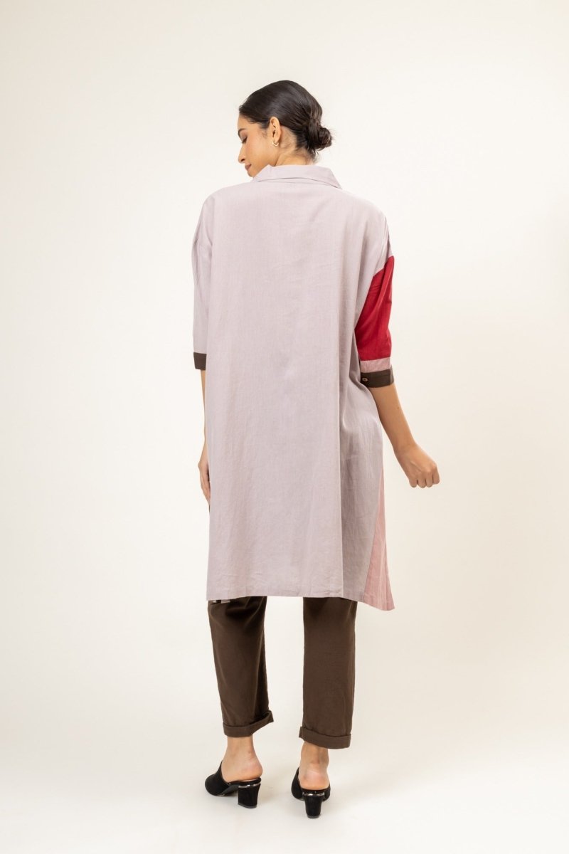 Panelled Blake Upcycled Cotton Tunic | Verified Sustainable by Brown Living™