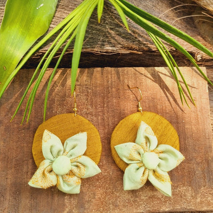 Pankhudi Upcycled Textile Earring - Mint | Verified Sustainable by Brown Living™