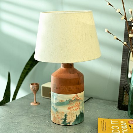 Panorama Night Lamp | Handcrafted Mango Wood Table Lamp | Verified Sustainable by Brown Living™