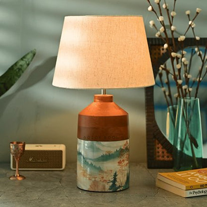 Panorama Night Lamp | Handcrafted Mango Wood Table Lamp | Verified Sustainable by Brown Living™