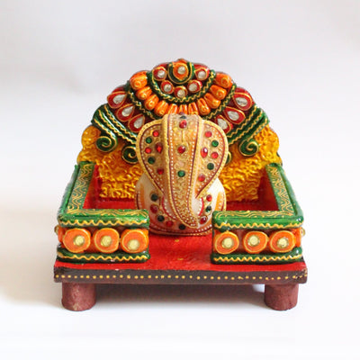 Paper Mache Small Singhasan for Idol | Pooja & Festive Décor – Home Decor on Brown Living™. SKU: SBA01. Img 5.