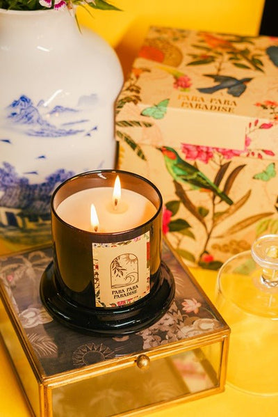 Paradise Bell Jar Candle | Luxury Scented Soy Wax Candle for Home – Candles & Fragrances on Brown Living™. SKU: PABC003. Img 1.