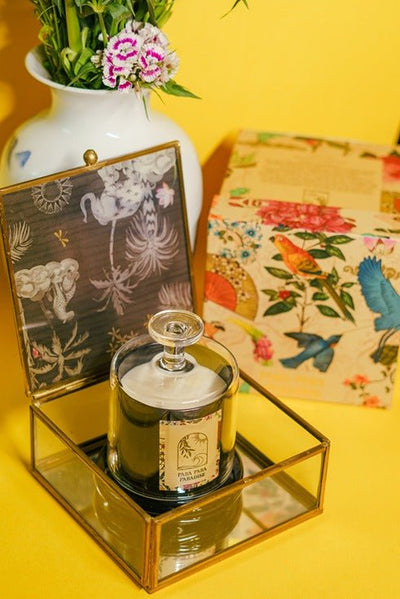 Paradise Bell Jar Candle | Luxury Scented Soy Wax Candle for Home – Candles & Fragrances on Brown Living™. SKU: PABC003. Img 2.