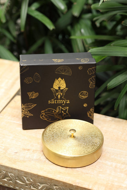 Paramparā Box | Handcrafted Brass Mukhwas Box for Traditional Serving – Gift Box on Brown Living™. SKU: Param_500gms. Img 2.