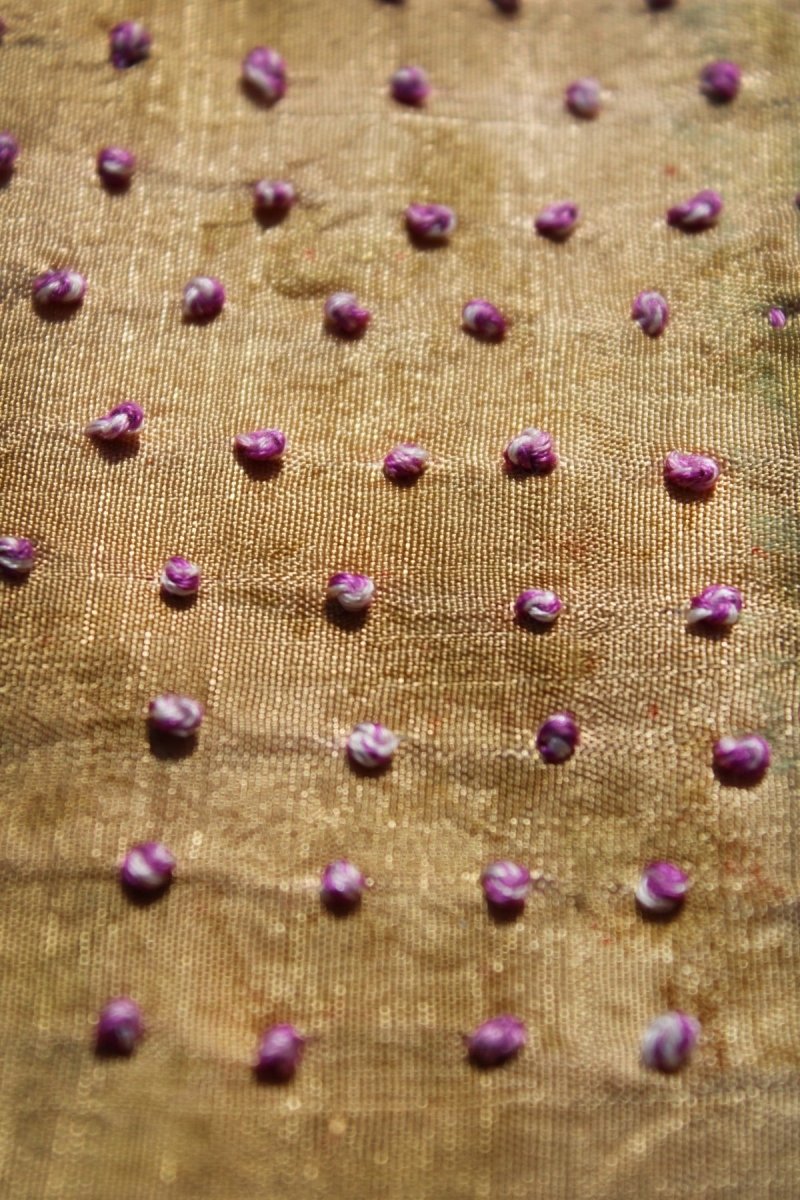 Parvati - Silk Banana Saree - Pious Bilipatra & French Knots - Multi | Verified Sustainable Womens Saree on Brown Living™