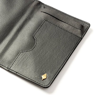 Passport Holder – Vegan Leather & Cork Print (Black) – Passport Wallet on Brown Living™. SKU: CPPHGH001. Img 3.