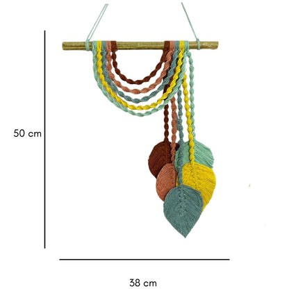 Pastel Leaves Macrame Wall Hanging | Verified Sustainable by Brown Living™