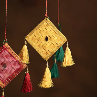 Patang Handcrafted Bamboo Door Hanging – Set of 3 for Festive Decor – Home Decor on Brown Living™. SKU: BTDE - 724Y. Img 3.