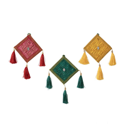 Patang Handcrafted Bamboo Door Hanging – Set of 3 for Festive Decor – Home Decor on Brown Living™. SKU: BTDE - 724Y. Img 2.