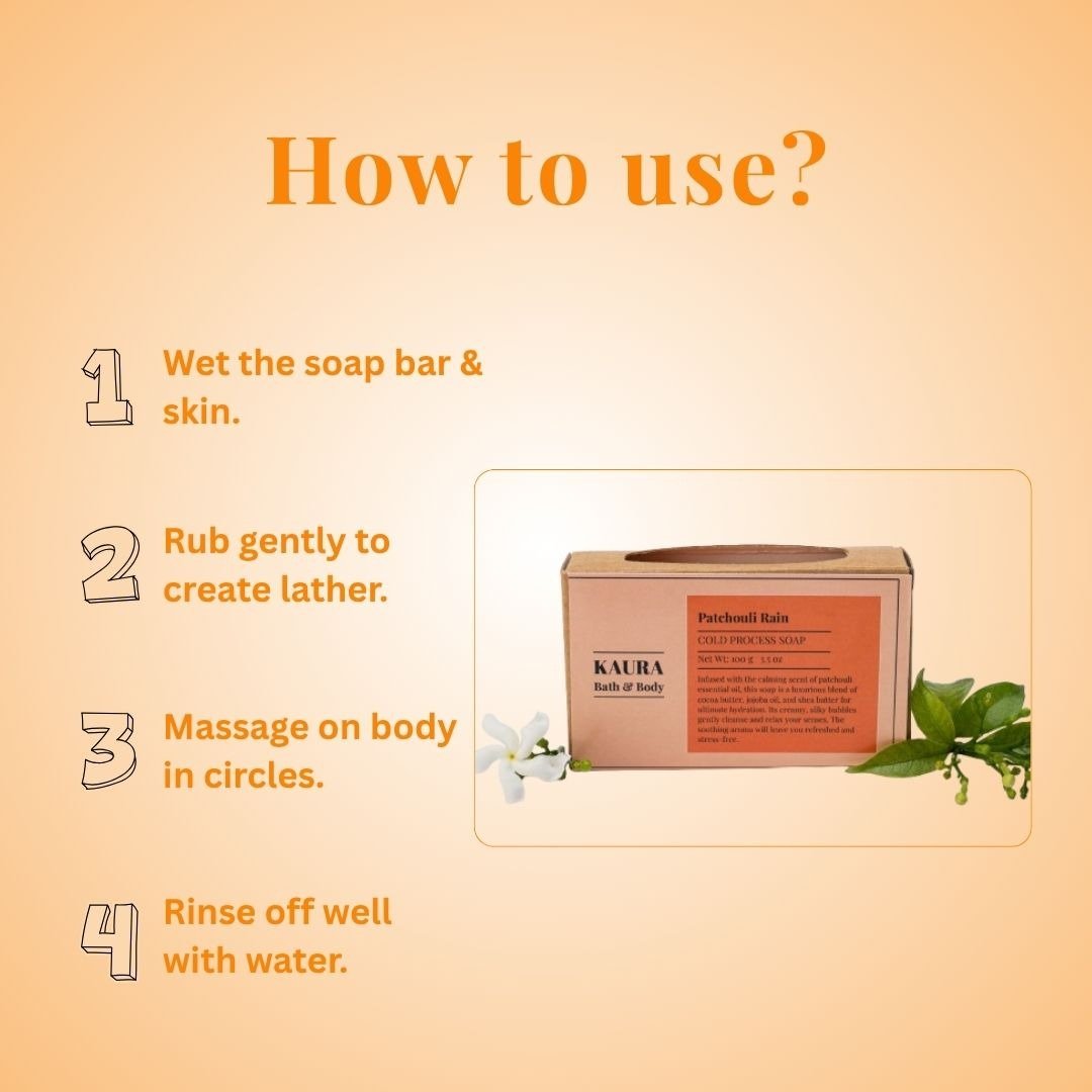 Patchouli Rain Soap with Earthy Aroma & Skin Freshness | 100g – Body Soap by Kaura available on Brown Living™. . SKU: KI304. Img 6.