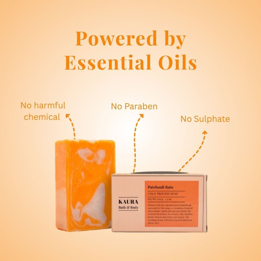 Patchouli Rain Soap with Earthy Aroma & Skin Freshness | 100g – Body Soap by Kaura available on Brown Living™. . SKU: KI304. Img 7.