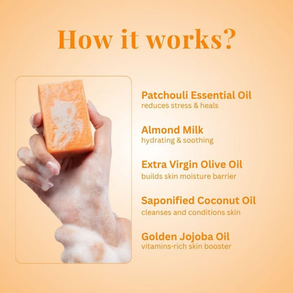Patchouli Rain Soap with Earthy Aroma & Skin Freshness | 100g – Body Soap by Kaura available on Brown Living™. . SKU: KI304. Img 4.