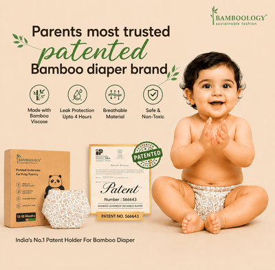 Patented Bamboo Leak-proof Reusable Baby / kids Diaper | Pack of 2 – Baby Diapers on Brown Living™. SKU: KIDS-DIAPER-3-TO-6--MONTH-BEIG. Img 2.