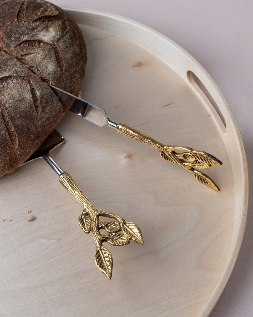 Patram Cake and Knife – Kitchen Tools by Pravaah India available on Brown Living™. . SKU: PRA23HD001BL. Img 2.
