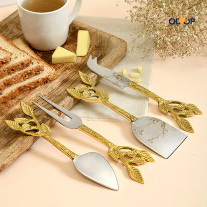 Patram Cheese And Serving Knives l Lead Design | Set Of 4 – Kitchen Tools on Brown Living™. SKU: PRA/23/HD002/N. Img 5.