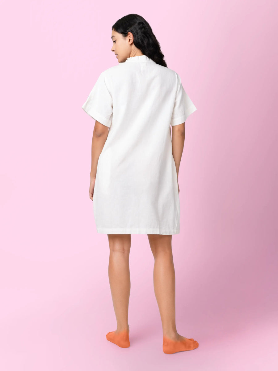 Patti - Sheath Dress – Womens Dress by Phuhar's available on Brown Living™. Natural Xs. SKU: pH1411. Img 2.