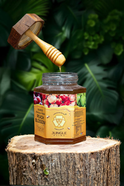 Peach Blossom Honey | Pure Floral Honey with Delicate Aroma – Honey & Syrups on Brown Living™. SKU: JS_Peach. Img 1.