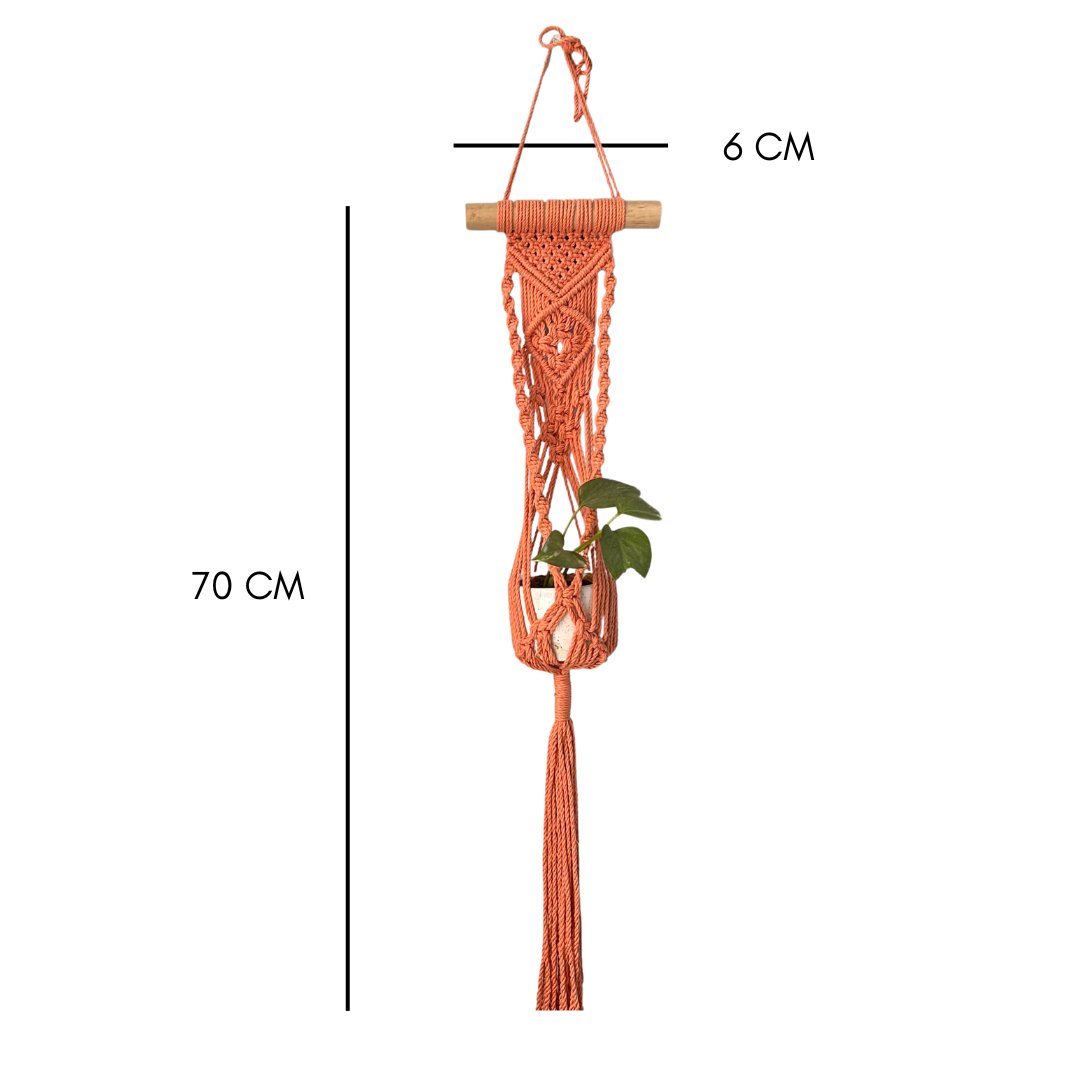 Peach Macrame Plant Holder - Set of 2 | Verified Sustainable by Brown Living™