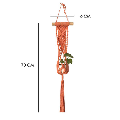 Peach Macrame Plant Holder - Set of 2 | Verified Sustainable by Brown Living™