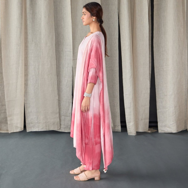 Peach Ombre Linen Kurta Set | Verified Sustainable by Brown Living™