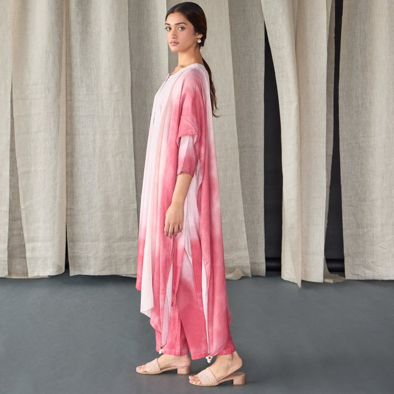 Peach Ombre Linen Kurta Set | Verified Sustainable by Brown Living™