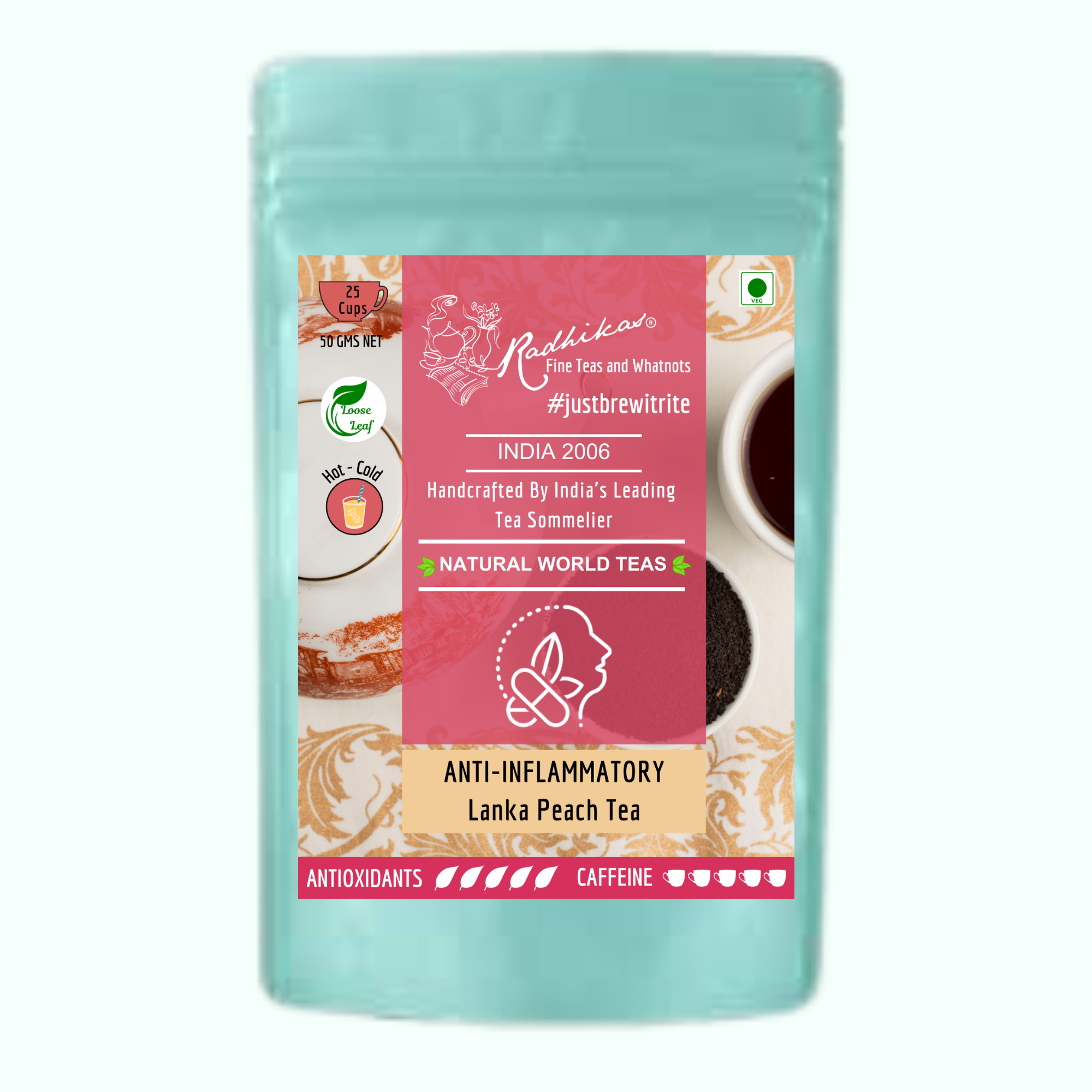 ANTI-INFLAMMATORY Lanka Peach Tea - A Fruity and Floral Blend with Collagen and Biotin