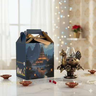 Peacock Akand Jyot Diya – Ethnic Decorative Lighting – Home Decor on Brown Living™. SKU: D28. Img 9.