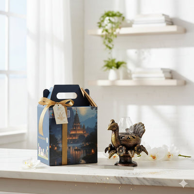 Peacock Akand Jyot Diya – Ethnic Decorative Lighting – Home Decor on Brown Living™. SKU: D28. Img 7.