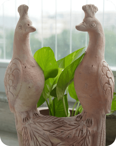 peacock planter pot Peacock Handcrafted Bird Themed Clay Planter by Swadeh – Brown Living™