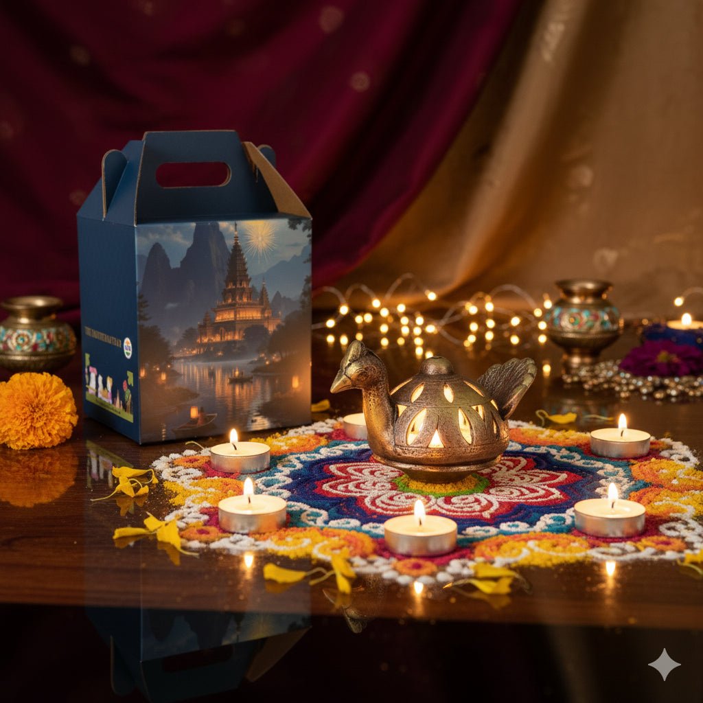 Peacock Table Shade Lamp - Diwali Decoration & Festival Lighting – Home Decor on Brown Living™. SKU: D52. Img 4.