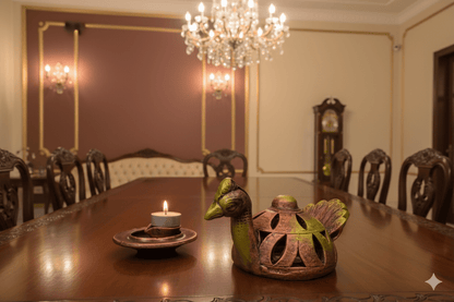 Peacock Table Shade Lamp - Diwali Decoration & Festival Lighting – Home Decor on Brown Living™. SKU: D52. Img 1.