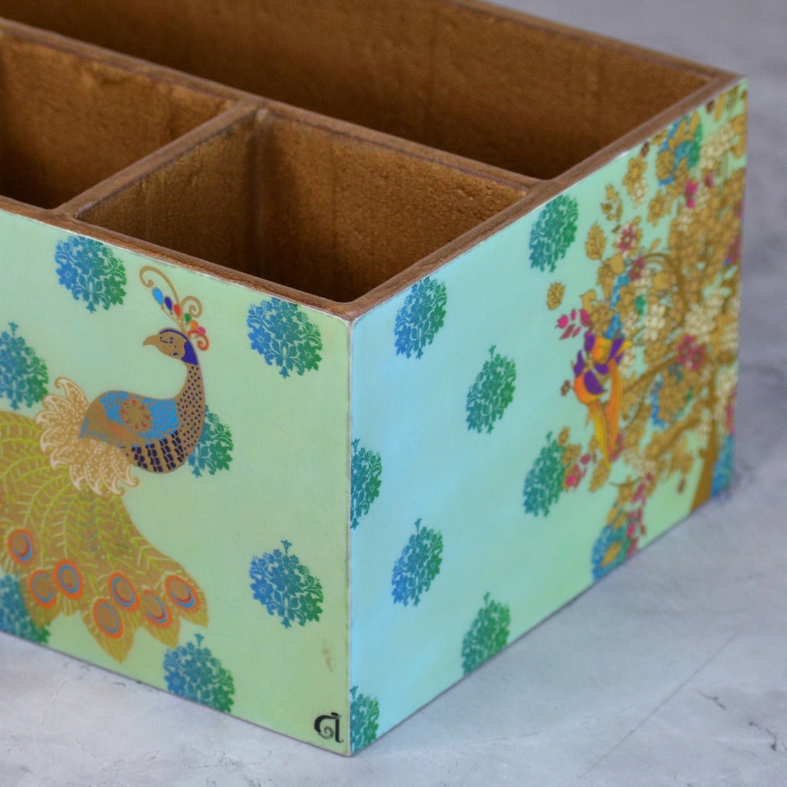 Peacock Themed Multipurspose Cutlery Holder | Verified Sustainable by Brown Living™