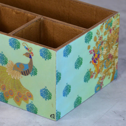 Peacock Themed Multipurspose Cutlery Holder | Verified Sustainable by Brown Living™