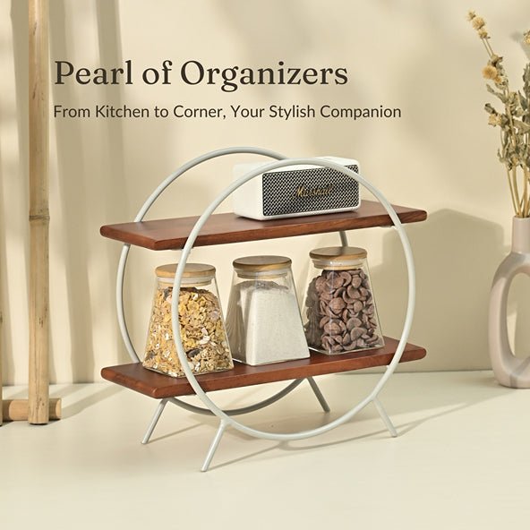 Pearl Circular Home and Kitchen Organizer Rack - Storage Shelf | Verified Sustainable by Brown Living™