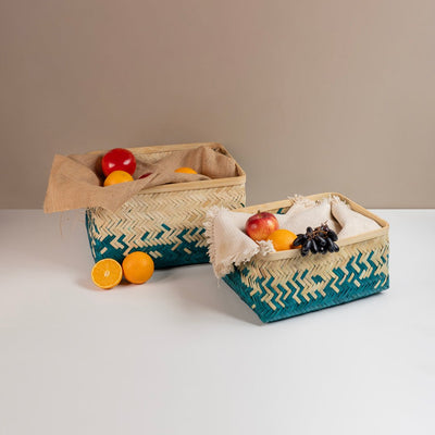 Pearl Handcrafted Bamboo Tray - Set of 2 – Trays & Platters on Brown Living™. SKU: BT-2653. Img 1.