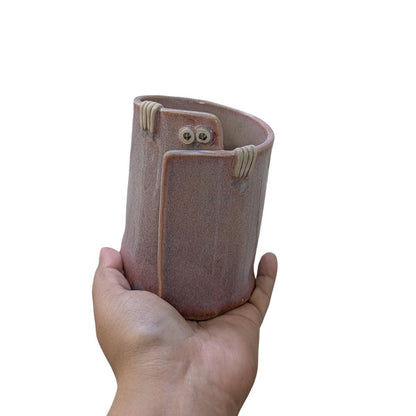 Peek - a - Boo Ceramic Organizer: Adorable Storage Solution – Home Decor by Solar Crafts available on Brown Living™. Peach Lage. SKU: PAB - LG - Peach. Img 12.