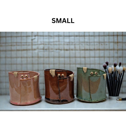 Peek - a - Boo Ceramic Organizer: Adorable Storage Solution – Home Decor by Solar Crafts available on Brown Living™. Peach Small. SKU: PAB - SM - Peach. Img 8.