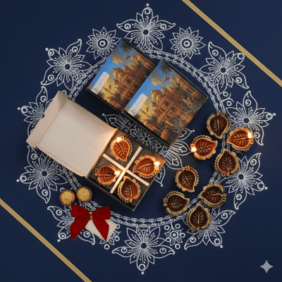 Peepal Diya Set of 12 – Festive Home Decoration – Home Decor on Brown Living™. SKU: D17. Img 5.