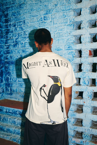 Penguin Print Unisex T-Shirt – Cute Graphic Casual Everyday Wear – Womens T-Shirt on Brown Living™. SKU: NBTW-11. Img 2.