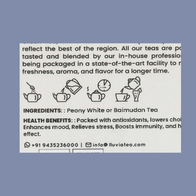 Peony White Tea – Weight Loss & Blood Circulation – 50g – Tea on Brown Living™. SKU: TTTin50New. Img 9.