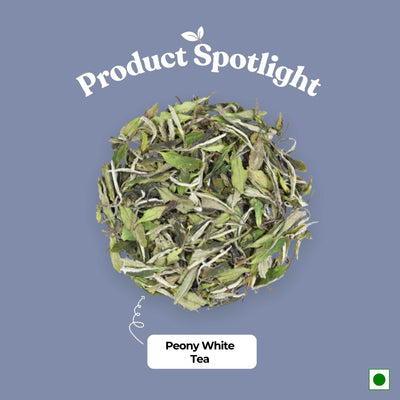 Peony White Tea – Weight Loss & Blood Circulation – 50g – Tea on Brown Living™. SKU: TTTin50New. Img 2.