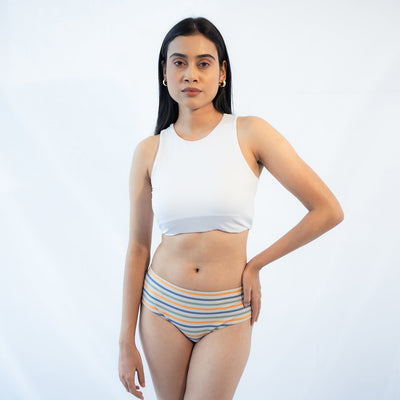 Pepper & Gems Organic Cotton Hipsters – Pack of 2 – Womens Underwear on Brown Living™. SKU: 003BANavy - MultiXs. Img 3.