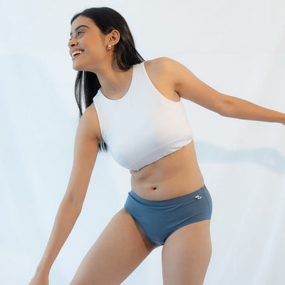 Pepper & Gems Organic Cotton Hipsters – Pack of 2 – Womens Underwear on Brown Living™. SKU: 003BANavy - MultiXs. Img 2.